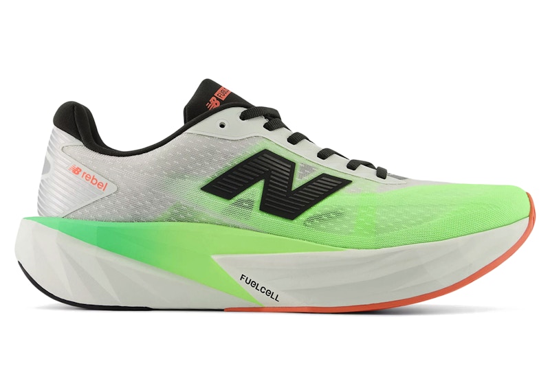 New Balance Men's FuelCell Rebel v5 Running Shoes - White/Green/Red - MFCXEM5