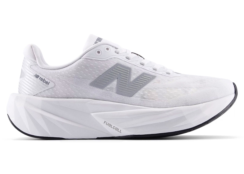 Pre-owned New Balance Fuelcell Rebel V5 Silver (women's) Sneakers In White/silver Metallic/black In Multi