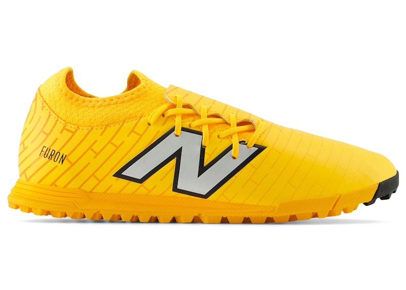 Men's New Balance Furon v7+ Dispatch TF Power Surge Pack Sneakers in Sun Glow/Metallic Silver/Black