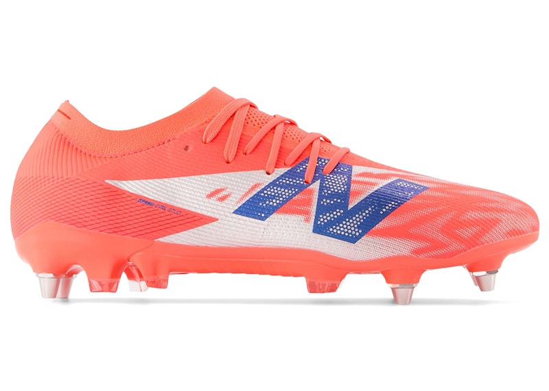Men's New Balance Furon v8 Elite SG Cause & Effect Pack Sneakers in Energy Red/Navy Blue/Light Cyclone