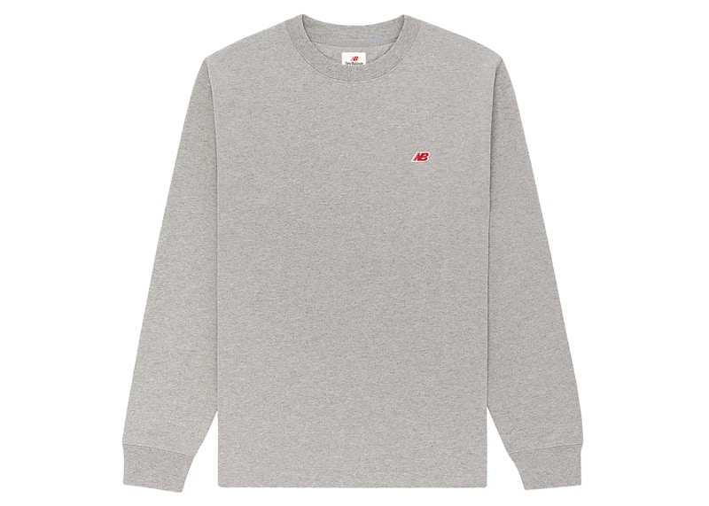Pre-owned New Balance Men's Made In Usa Core Long Sleeve T-shirt In Athletic Grey