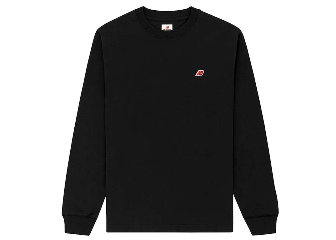 Pre-owned New Balance Made In Usa Core L/s T-shirt Black