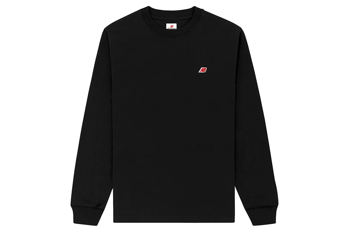 Pre-owned New Balance Made In Usa Core L/s T-shirt Black