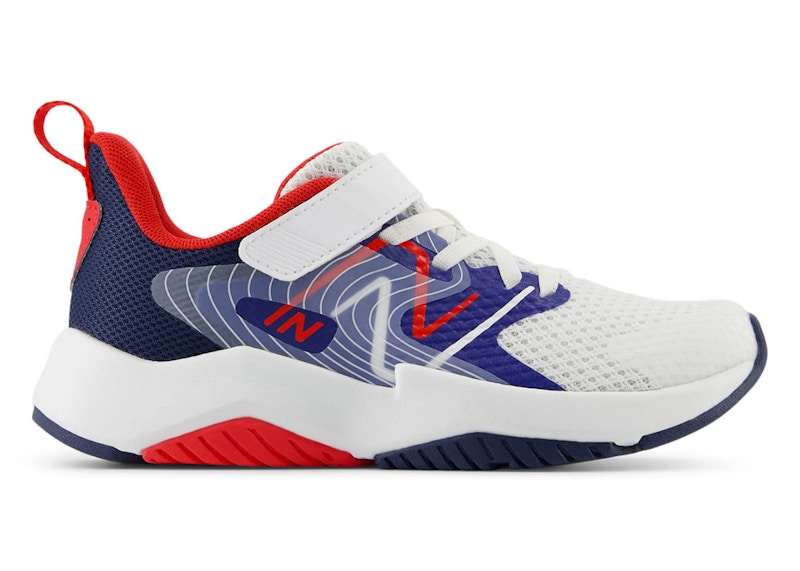 Pre-owned New Balance Rave Run V2 Bungee Lace Sneakers In Team Royal/white/true Red