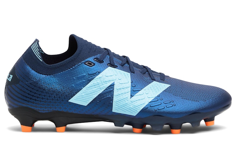 Men's New Balance Tekela v4+ Pro Low FG Navy Sneakers in Nb Navy/Team Sky Blue/Hot Mango