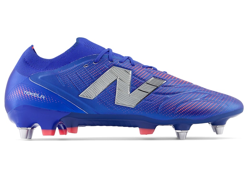 Men's New Balance Tekela v5 Elite Low SG Cause & Effect Pack Sneakers in Blue Gemstone/Energy Red/Silver
