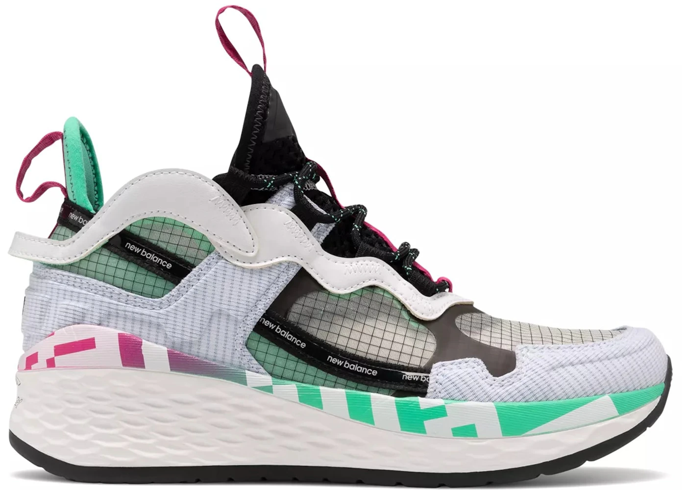 New Balance Test Run Project 2.0 White Black Neon Emerald Women s