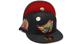 New Era Anaheim Angels Capsule Corduroy Campfire 50th Season Patch Fitted Hat Fitted Hat Black/Orange
