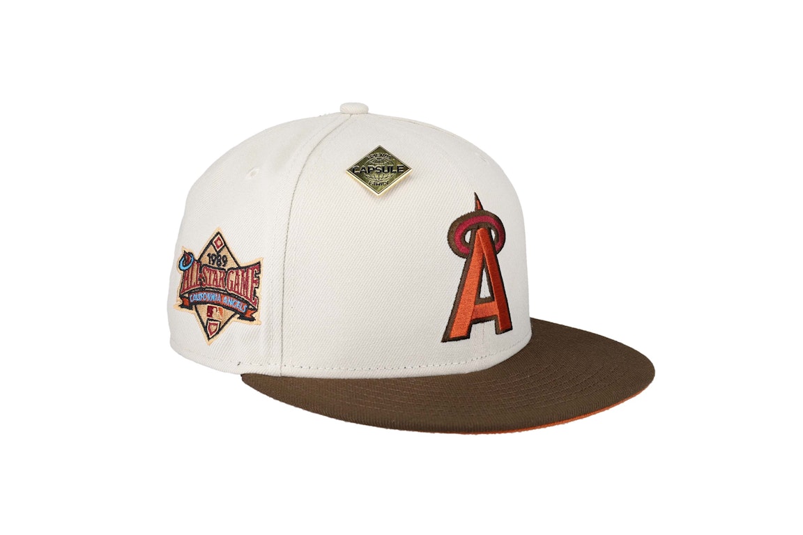 Pre-owned New Era Anaheim Angels Capsule Thanksgiving 1989 All Star Game 59fifty Fitted Hat Tan/orange