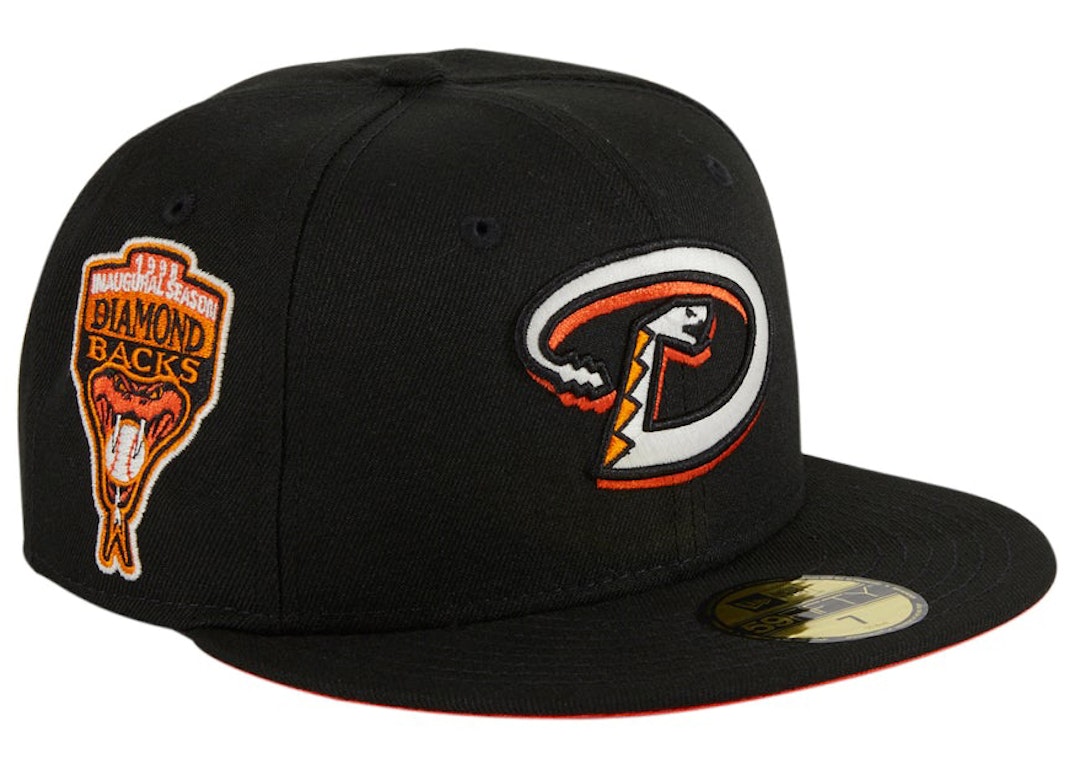 Pre-owned New Era Arizona Diamondbacks Glow My God Inaugural Patch D Hat Club Exclusive 59fifty Fitted Hat Bla In Black