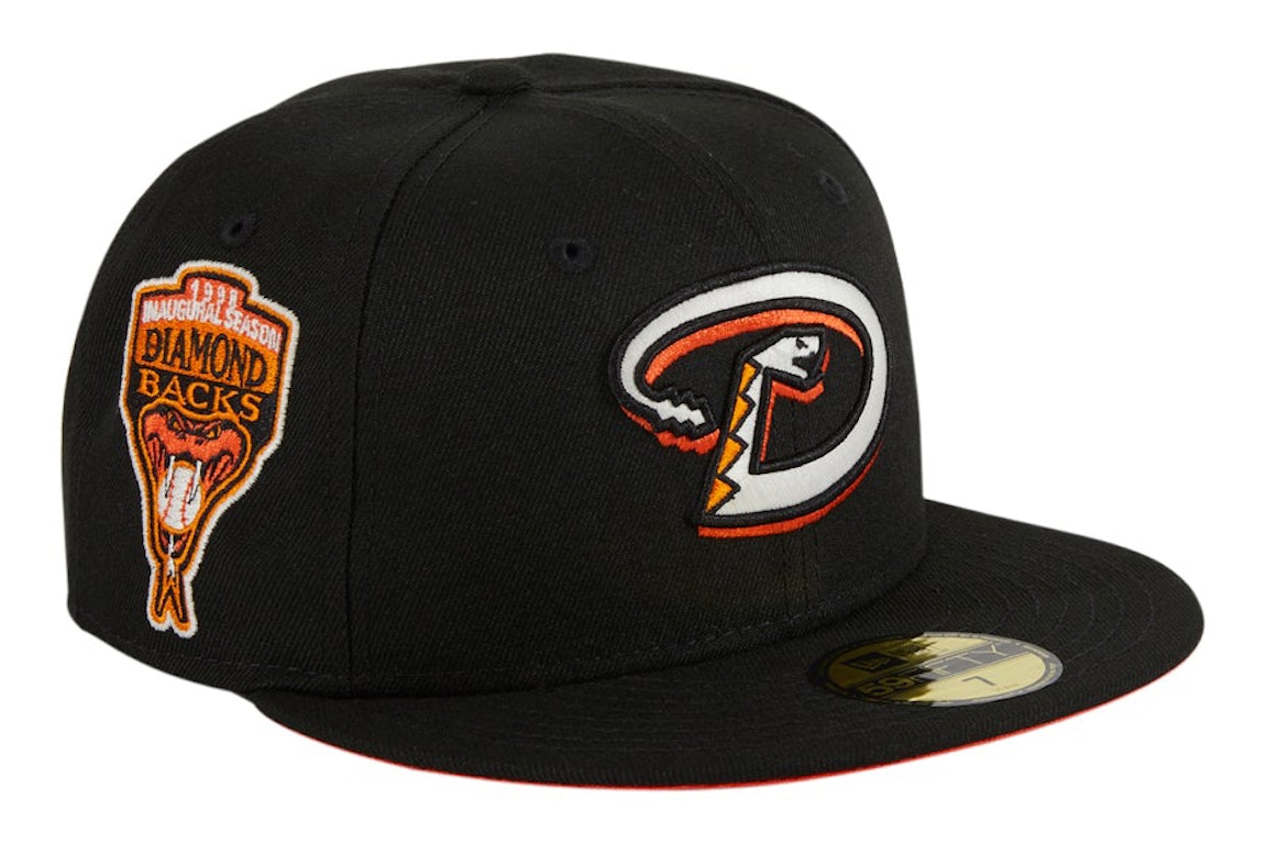 Pre-owned New Era Arizona Diamondbacks Glow My God Inaugural Patch D Hat Club Exclusive 59fifty Fitted Hat Bla In Black