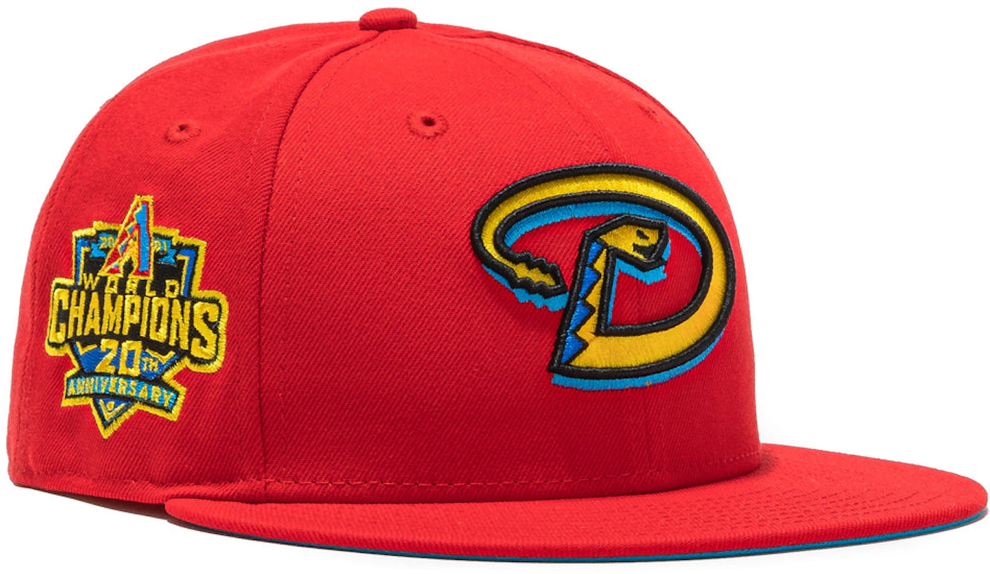 New Era Arizona Diamondbacks Hat Wheels 20th Anniversary Champions Patch D Hat Club Exclusive 59FIFTY Fitted Hat Red