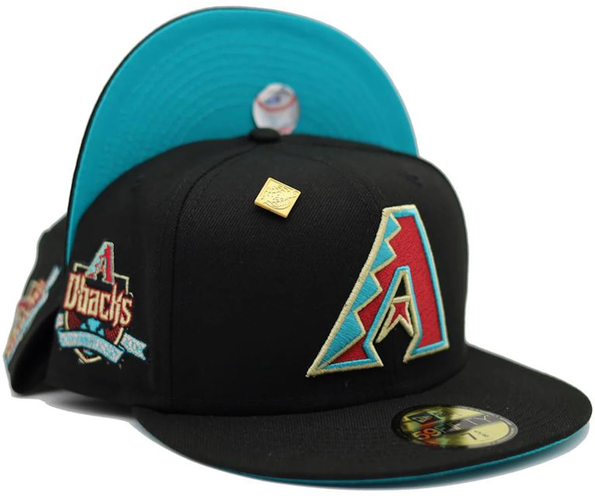New Era Arizona Diamondbacks Vegas Gold Collection 10th Anniversary Patch  Capsule Hats Exclusive 59Fifty Fitted Hat Black/Blue Men's - US