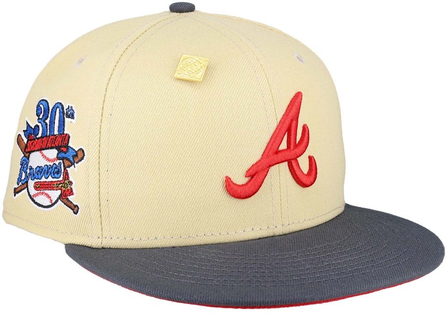 New Era Atlanta Braves 30th Season Patch Capsule Hats Exclusive 59Fifty  Fitted Hat Tan/Red Men's - US