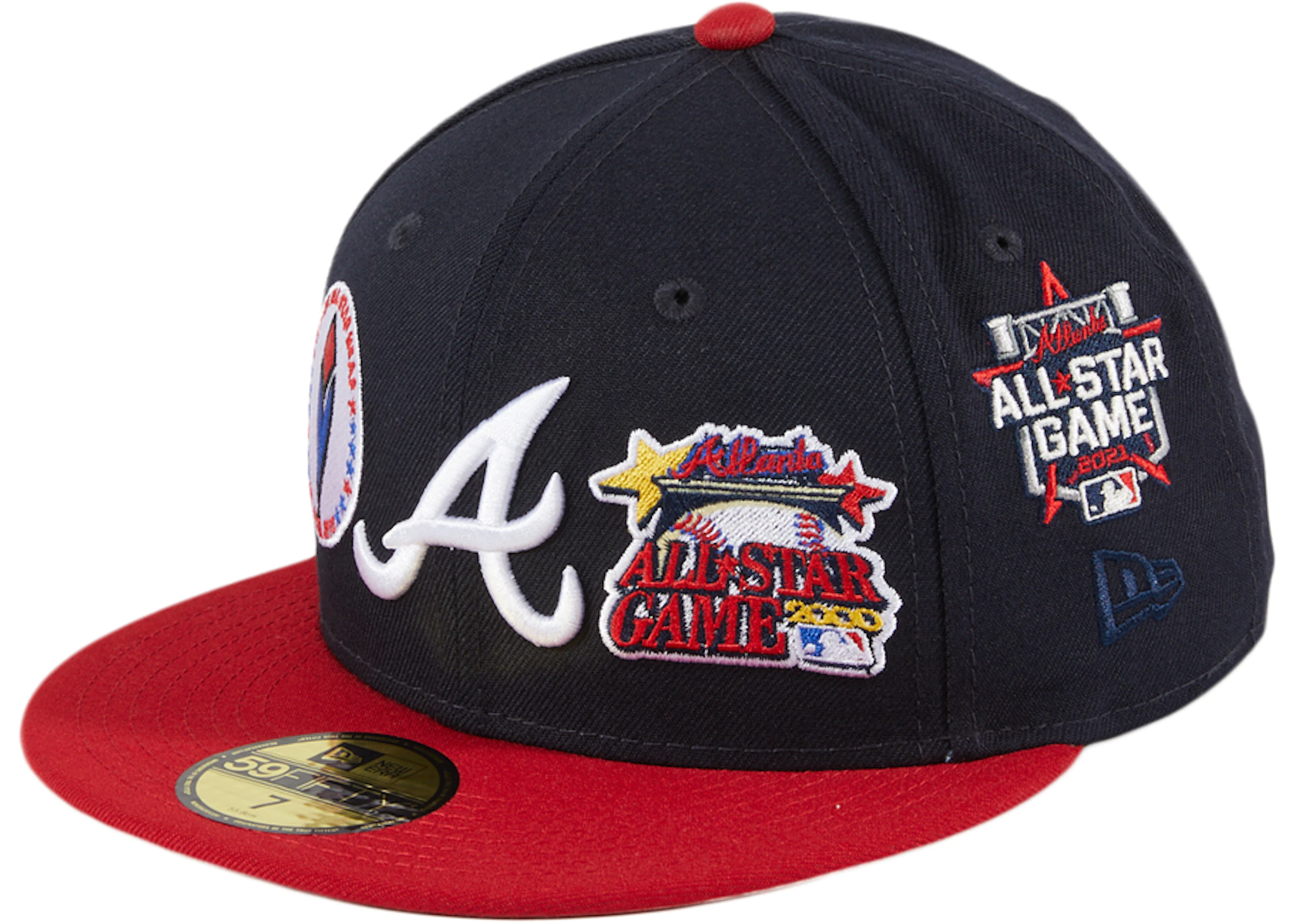 New Era Atlanta Braves All Star Game History Patch Hat Club Exclusive  59Fifty Fitted Hat Navy/Red - US