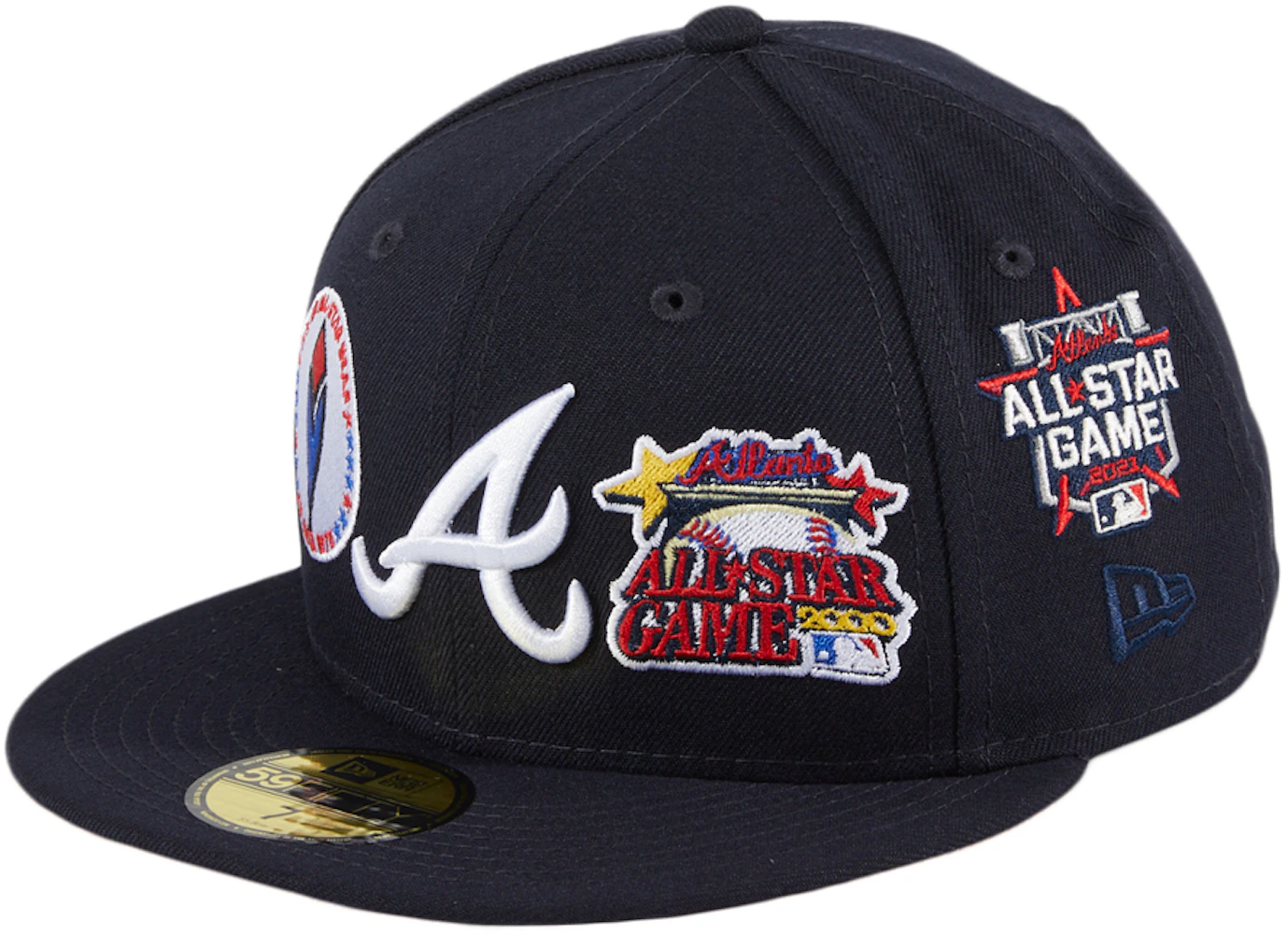 Atlanta Braves 1972 All Star Game New Era 59Fifty Fitted Hat (Sky Blue  Black Khaki Under Brim)