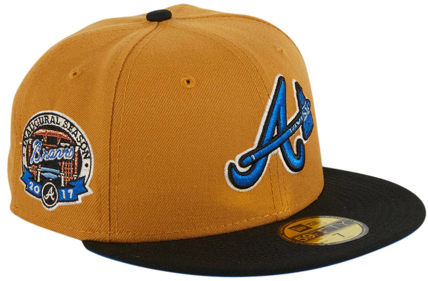 New Era Atlanta Braves Ancient Egypt ALT Logo Inaugural Hat Club Exclusive  59Fifty Fitted Hat Khaki/Black/Royal Blue Men's - SS22 - US
