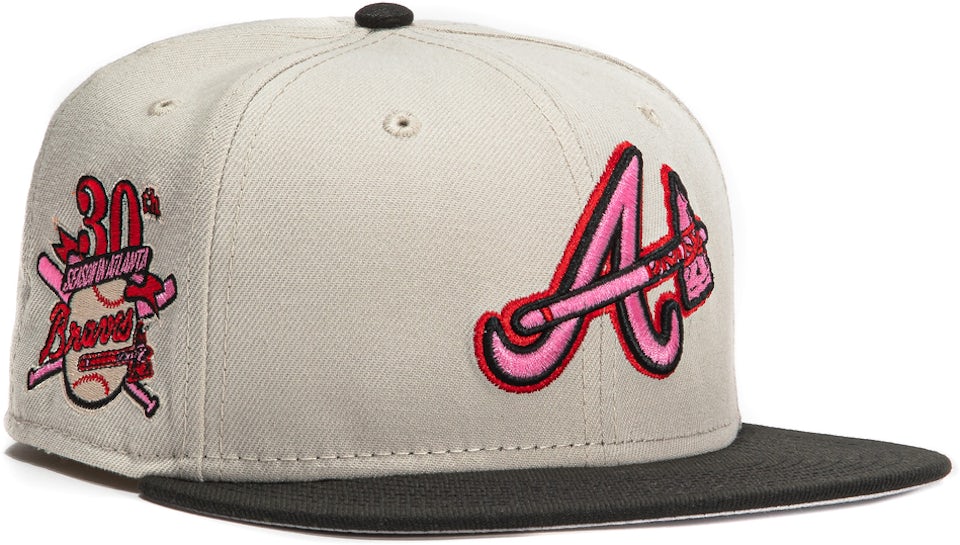 New Era 59FIFTY Fitted Female Aux Pack Atlanta Braves 30th Anniversary Patch Hat - Grey Grey / 7 1/8