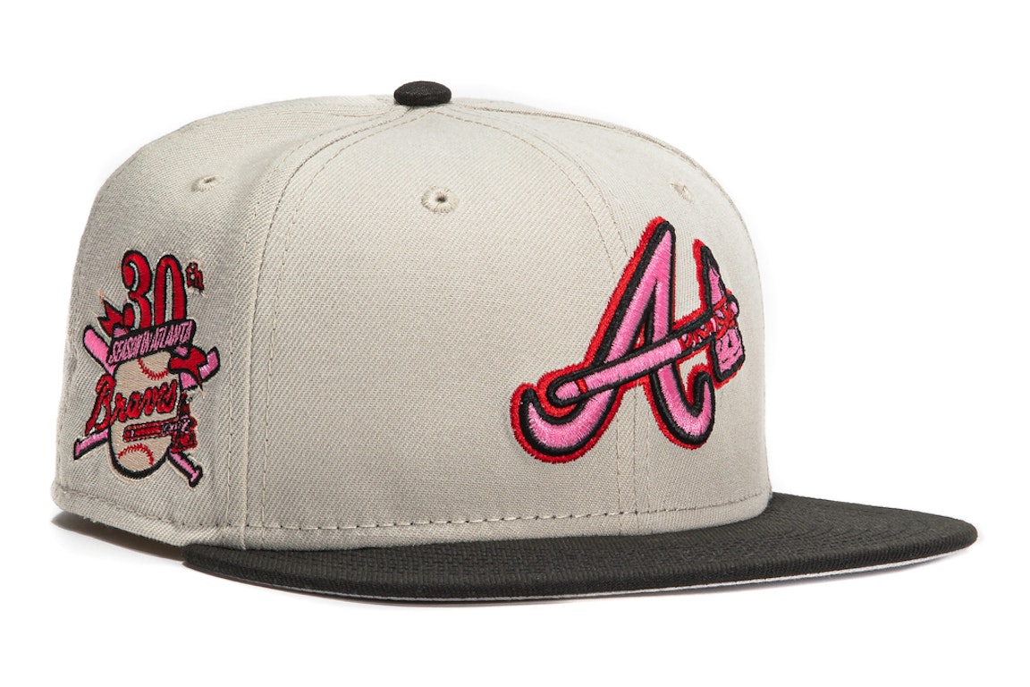 Pre-owned New Era Atlanta Braves Aux Pack Vol 2 30th Anniversary Patch Alternate Hat Club Exclusive 59fifty Fi In Stone/black