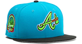 New Era Atlanta Braves Aux Pack Vol 2 40th Anniversary Patch Alternate Hat Club Exclusive 59Fifty Fitted Hat Neon Blue/Black