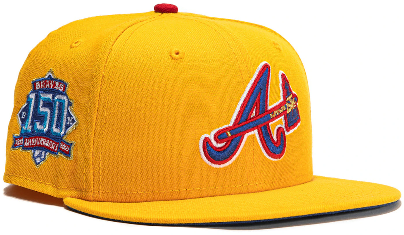 New Era Atlanta Braves Sugar Shack 2.0 30th Anniversary Patch Rail Hat Club Exclusive 59FIFTY Fitted Hat White/Tan/Peach