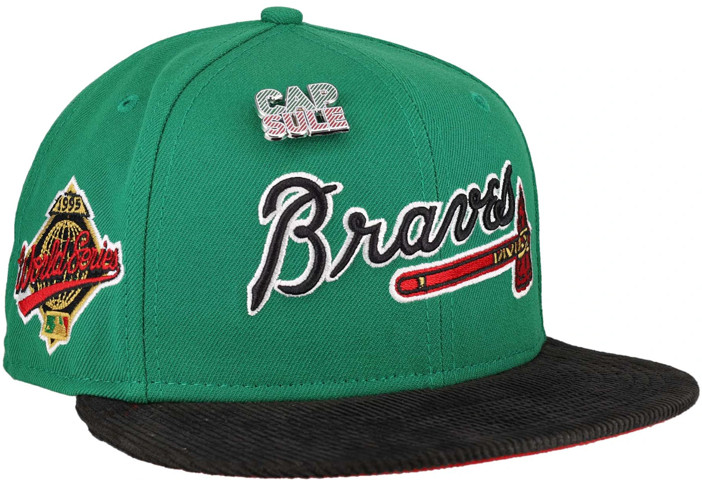 New Era Atlanta Braves Capsule Christmas Corduroy 1995 World Series 59Fifty  Fitted Hat Green/Red Men's - US