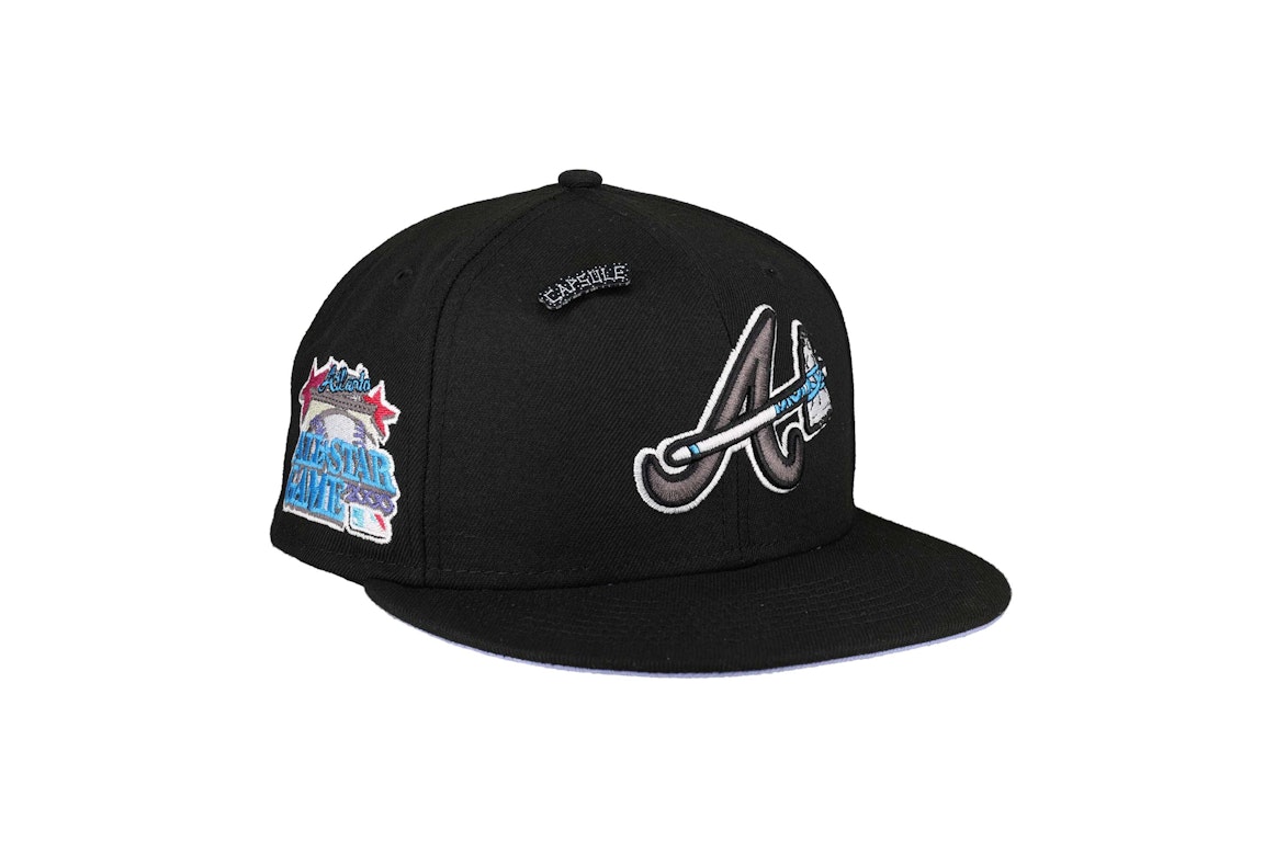 Pre-owned New Era Atlanta Braves Capsule Stargazer Collection 2000 All Star Game 59fifty Fitted Hat Black/lave In Black/lavender