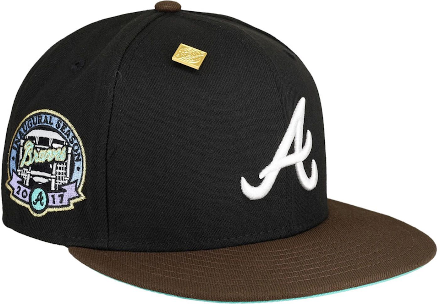 New Era Atlanta Braves Capsule Vintage Collection 2017 Inaugural Season  Fitted Hat 59Fifty Fitted Hat Black/Teal - US
