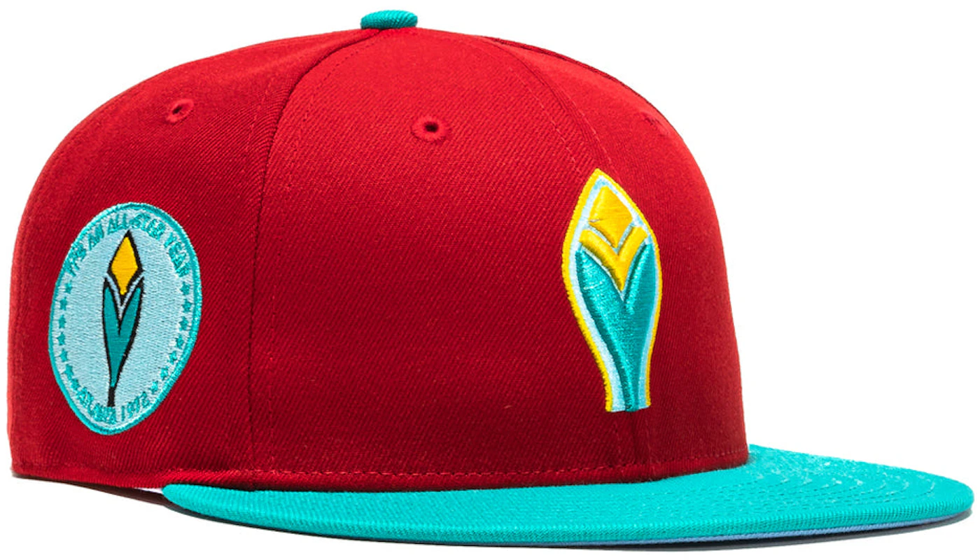 New Era Atlanta Braves Captain Planet 2.0 1972 All Star Game Patch Hat Club  Exclusive 59Fifty Fitted Hat Red/Teal - SS22 Men's - US