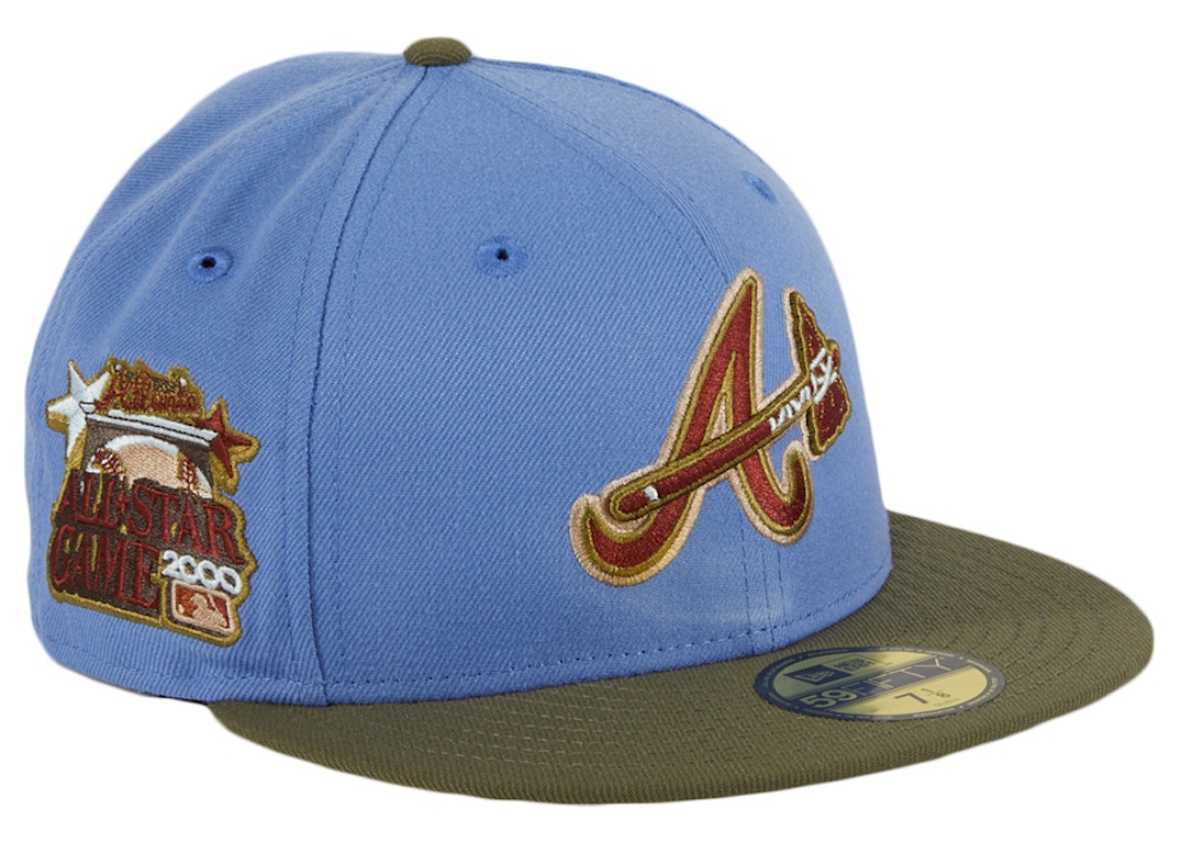 Pre-owned New Era Atlanta Braves Great Outdoors 2000 All Star Game Patch Alternate Hat Club Exclusive 59fifty  In Indigo/olive