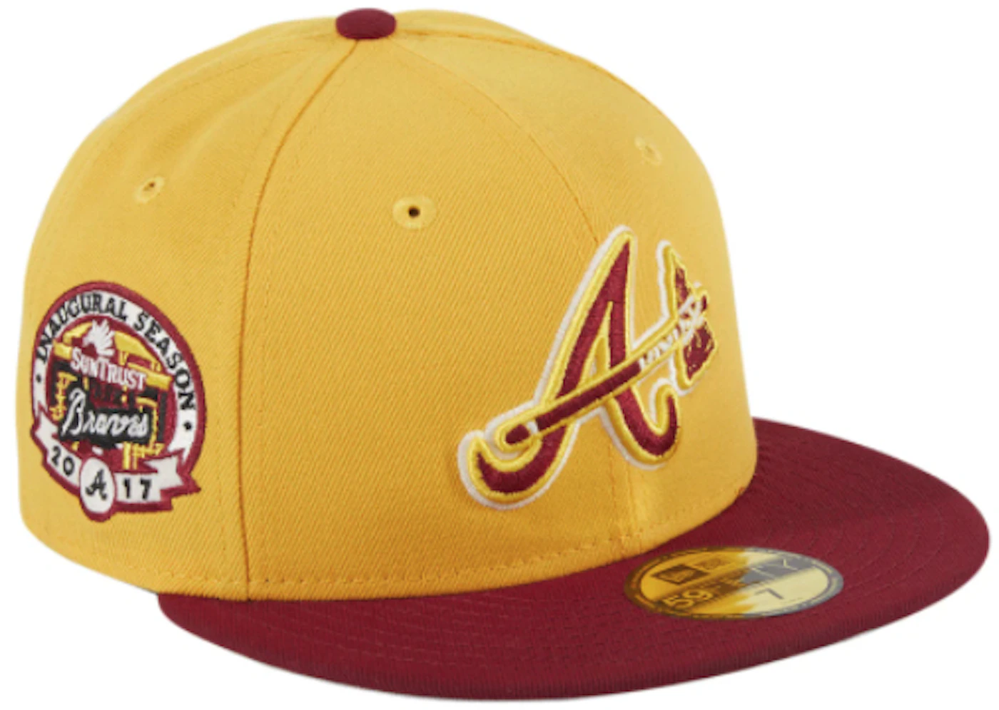 New Era Campfire Atlanta Braves 1992 World Series Patch Hat Club Exclusive 59FIFTY Fitted Hat Burnt Orange