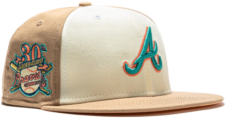 Atlanta Braves New Era 59FIFTY Fitted Hat - Cream/Orange