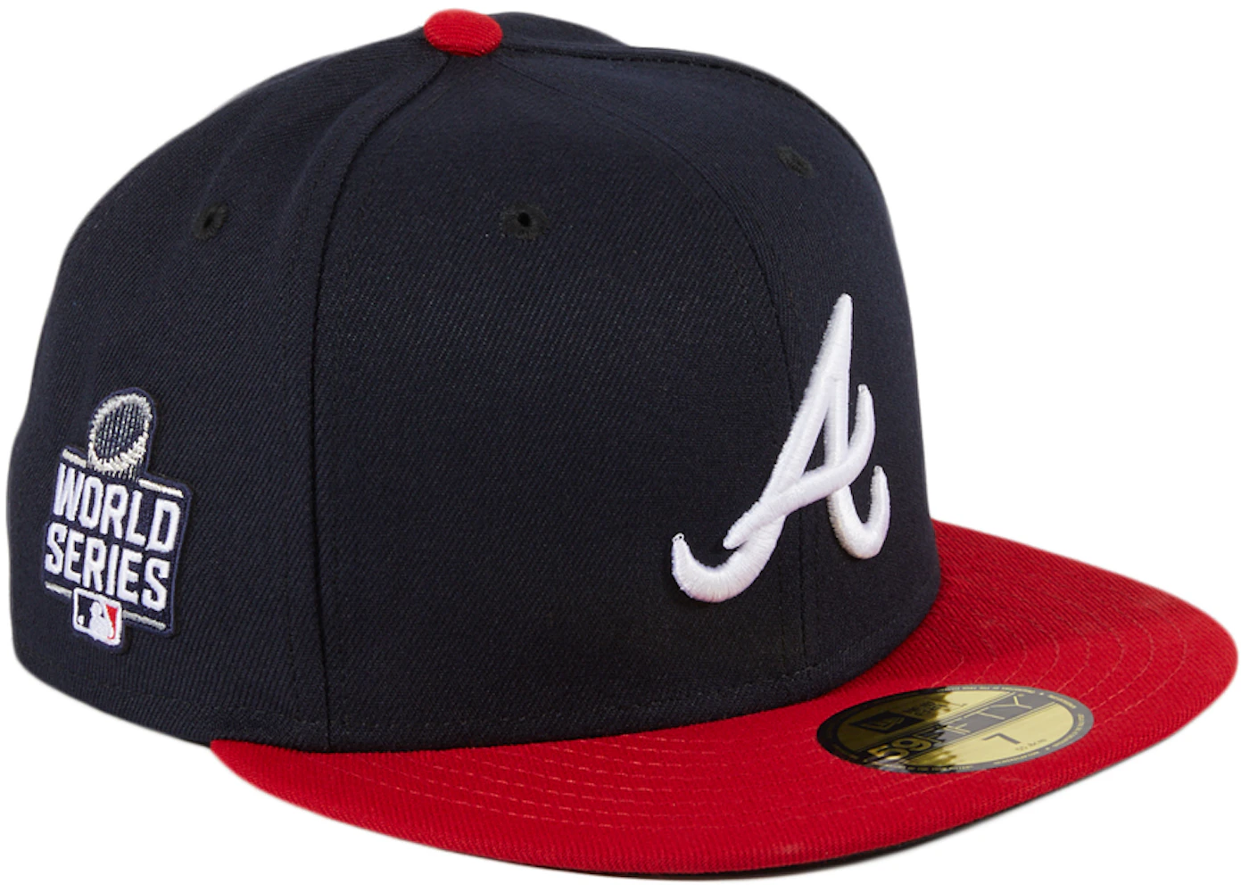 New Era Atlanta Braves World Series 2021 Home Authentic Collection 59Fifty  Fitted Hat Navy/Red Men's - FW21 - US