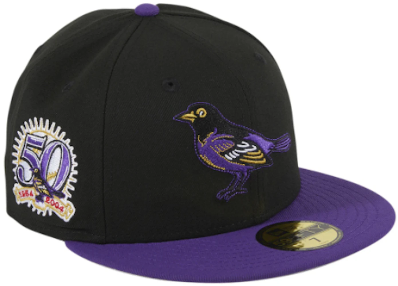 New Era Baltimore Orioles 50th Anniversary Patch Hat Club Exclusive Fitted  Hat Black/Purple Men's - FW21 - US