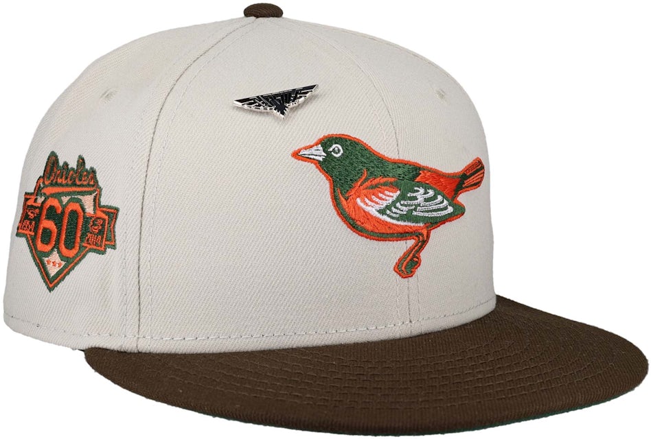Baltimore Orioles New Era Road Authentic Collection On-Field 59FIFTY Fitted Hat - Black/Orange, Size: 7 5/8
