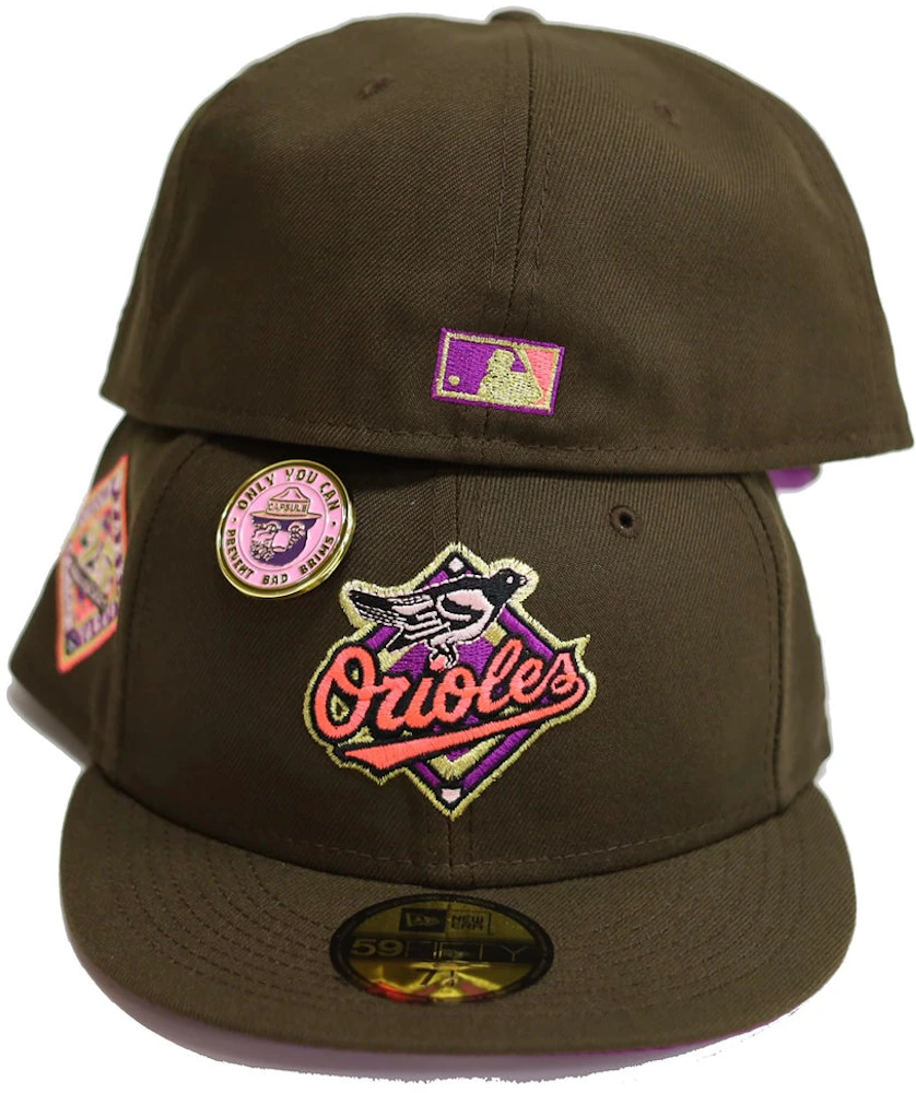 New Era Baltimore Orioles No Bad Brims 2.0 25th Anniversary Capsule Hats 59Fifty Fitted Hat Brown/Purple - US