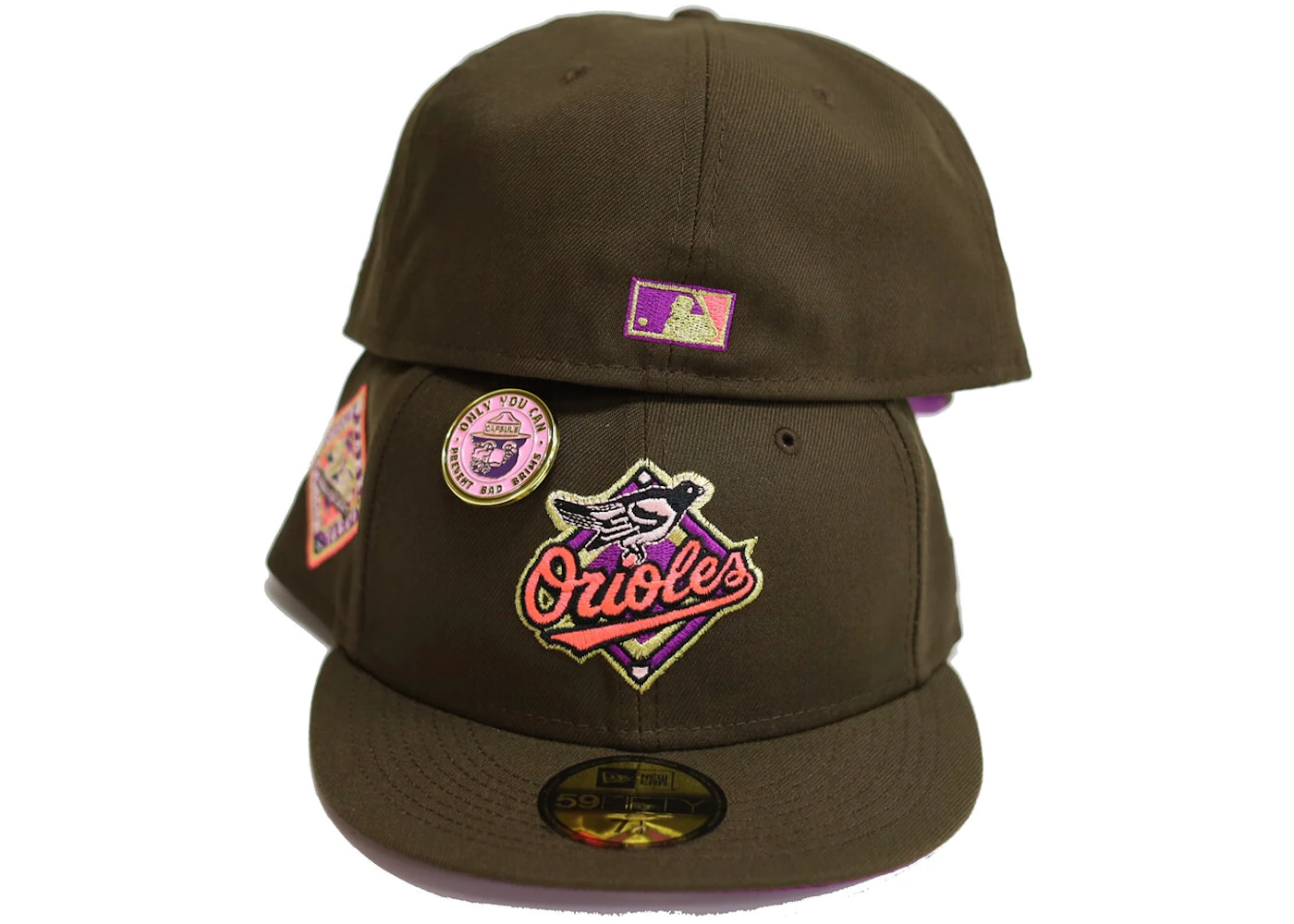 New Era Baltimore Orioles No Bad Brims 2.0 25th Anniversary Capsule Hats 59Fifty Fitted Hat Brown/Purple - US