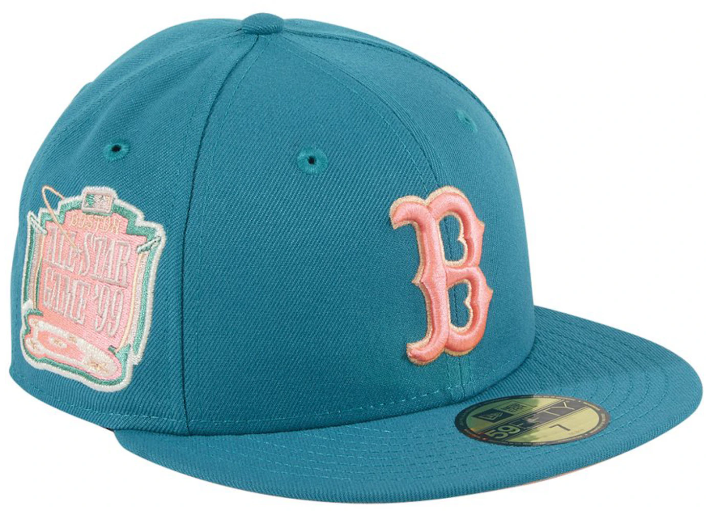 New Era Boston Red Sox Blue Nitro Collection 1999 All Star Game Capsule Hats  Exclusive 59Fifty Fitted Hat Blue/Peach Men's - US