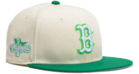 New Era Boston Red Sox Burger Pack 2013 World Series Patch Hat Club Exclusive 59Fifty Fitted Hat White/Kelly Green