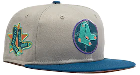 New Era Boston Red Sox Ocean Drive 1961 All Star Game Patch Hat Club Exclusive 59Fifty Fitted Hat Stone/Indigo/Peach