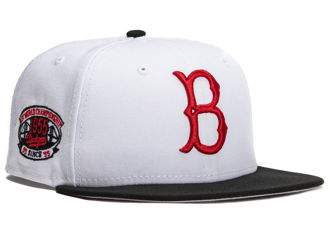 Pre-owned New Era Brooklyn Dodgers Aux Pack Vol 2 1955 World Series Patch Hat Club Exclusive 59fifty Fitted Ha In White/black