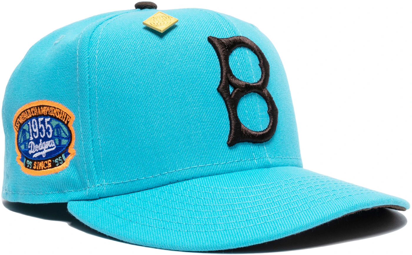 MLB New Era Brooklyn Dodgers Powder Blue green UV 1955 World Champs Patch  59fifty Fitted Hat Size 7 3/4 for Sale in City Of Industry, CA - OfferUp