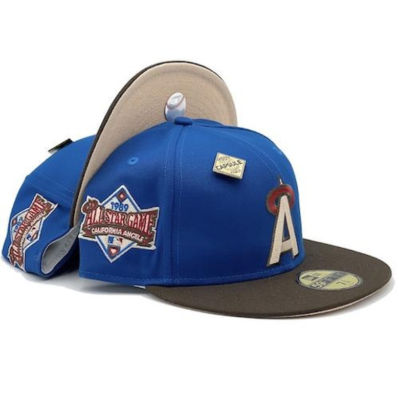 Pre-owned New Era California Angels Blue Nitro Collection (friends And Family) 1989 All Star Game Capsule Hats In Blue/peach