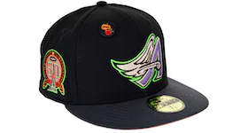 New Era California Angels Capsule Autumn Collection 50th Anniversary Patch Fitted Hat Fitted Hat Black/Orange