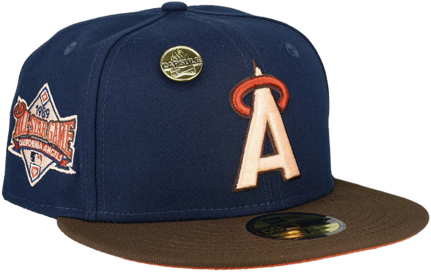 New Era California Angels Capsule Navy Nitro 1989 All Star Game Patch  Fitted Hat 59Fifty Fitted Hat Black/Orange - FW22 - US