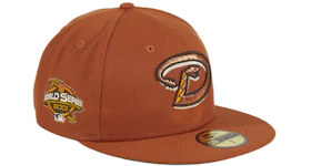 New Era Campfire Arizona Diamondbacks 2001 World Series Patch Hat Club Exclusive 59Fifty Fitted Hat Burnt Orange