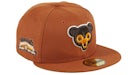 New Era Campfire Chicago Cubs Wrigley Field Patch Hat Club Exclusive 59Fifty Fitted Hat Burnt Orange