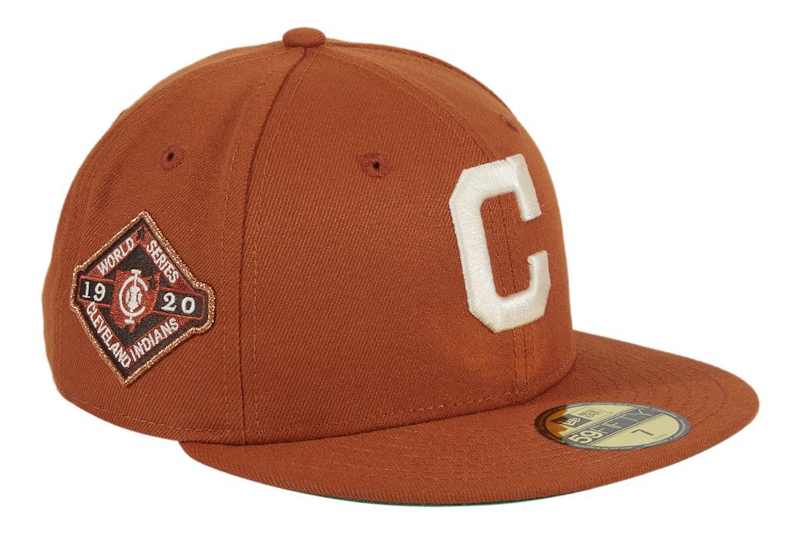 Pre-owned New Era Campfire Cleveland Indians 1920 World Series Patch Hat Club Exclusive 59fifty Fitted Hat Bur In Burnt Orange