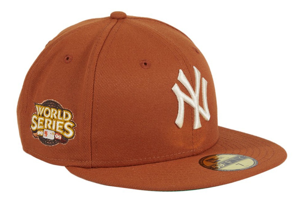 Pre-owned New Era Campfire New York Yankees 2009 World Series Patch Hat Club Exclusive 59fifty Fitted Hat Burn In Burnt Orange