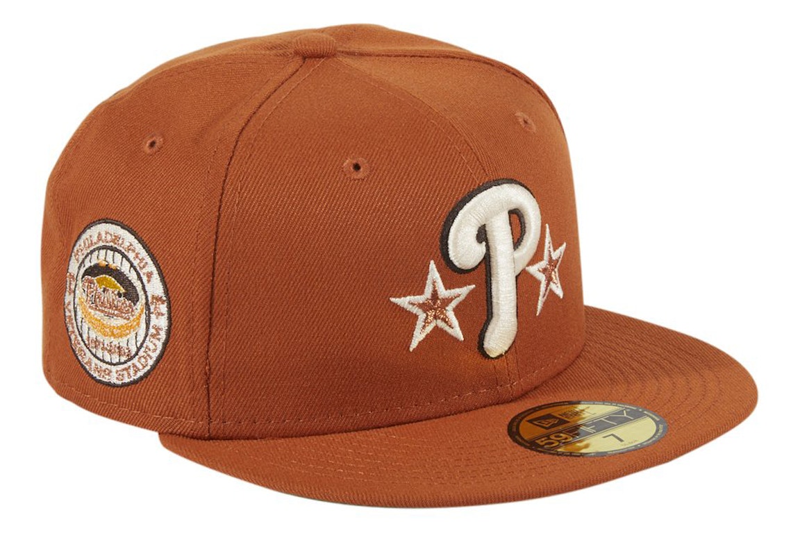 Pre-owned New Era Campfire Philadelphia Phillies Veterans Patch Hat Club Exclusive 59fifty Fitted Hat Burnt Or In Burnt Orange